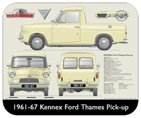 Ford Thames 5cwt Pick-up 1961-67 Place Mat, Small